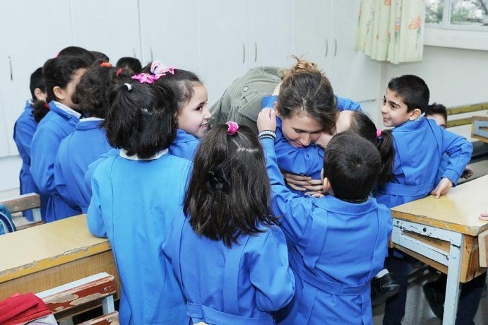 بازدید اسماء اسد از مدارس سوریه