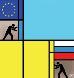 کارتون: روسیه، اوکراین، اروپا
