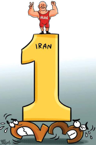 کارتون: قهرمانی ایران در جام‌جهانی کشتی آمریکا