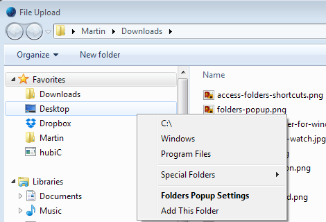 دسترسی سریع به پوشه ها با FoldersPopup