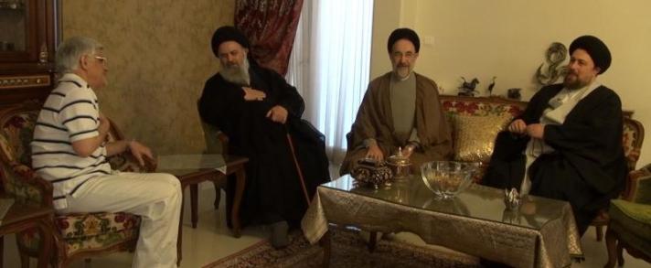 حضور خاتمی و سید حسن خمینی در منزل عارف