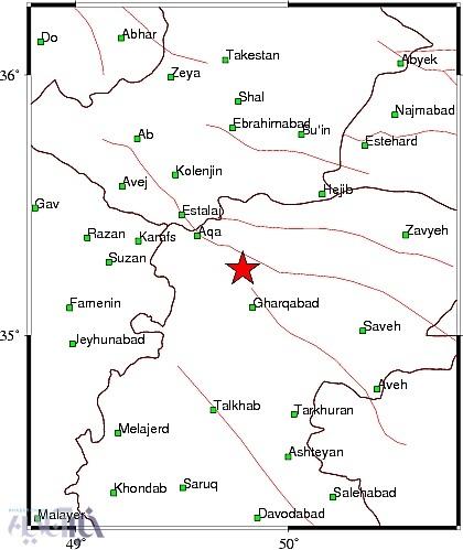 زلزله ۴.۷ ریشتری در نوبران در استان مرکزی