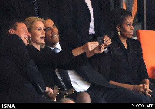 عکس یادگاری اوباما در مراسم ماندلا جنجالی شد