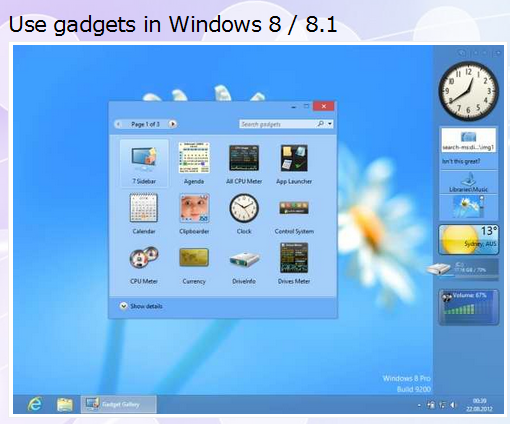 چگونه گجت های کاربردی ویندوز 7 را در ویندوز 8 زنده کنیم؟