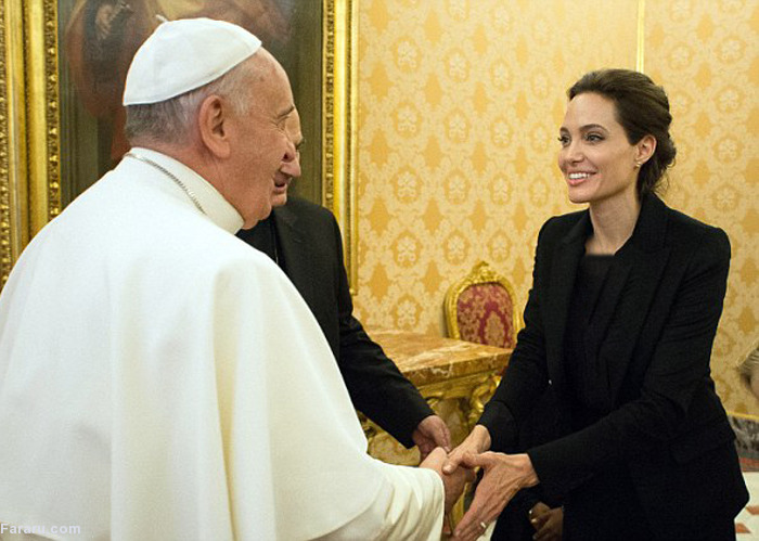 ملاقات آنجلینا جولی با پاپ فرانسیس