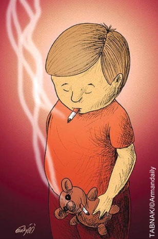 کارتون:کاهش سن مصرف دخانیات در کشور!