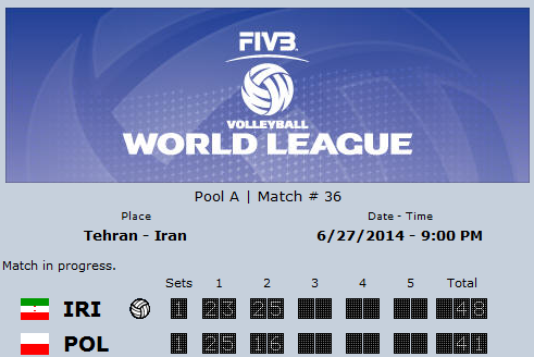 پیروزی مقتدرانه ایران برابر لهستان در ست دوم