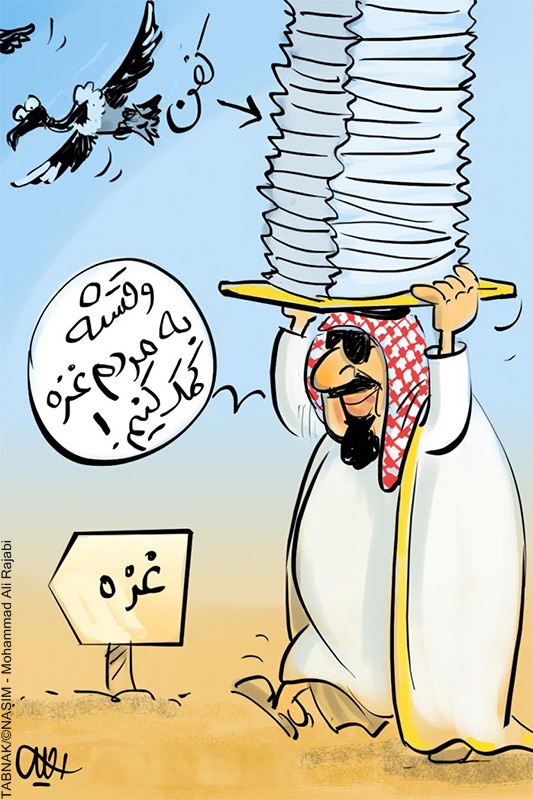 کارتون : کمک جالب سعودی ها به غزه!