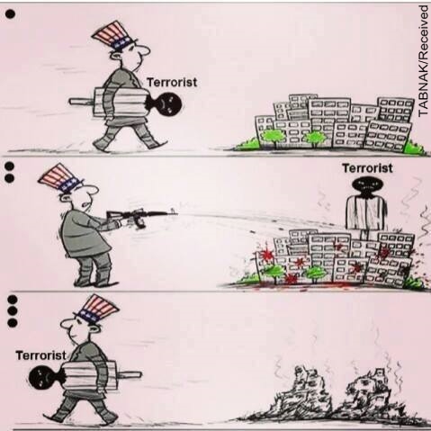 کارتون/ مبارزه منحصر بفرد آمریکا با تروریسم