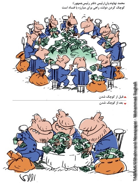 کارتون/ مبارزه با فساد از طریق کوچک شدن دولت! کارتون/ مبارزه با فساد از طریق کوچک شدن دولت!