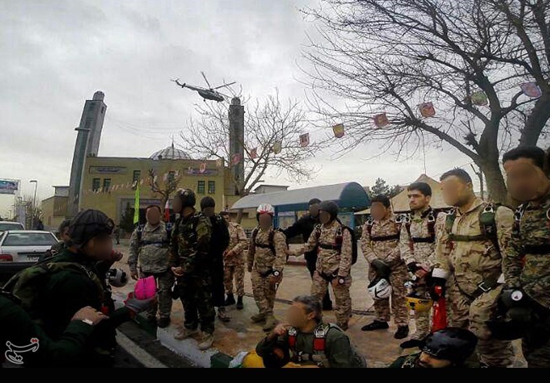 سقوط آزاد شهید مدافع حرم در ۲۲ بهمن