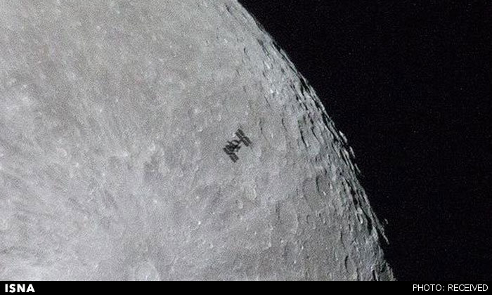 تصویری از لحظه عبور ایستگاه فضایی از مقابل ماه