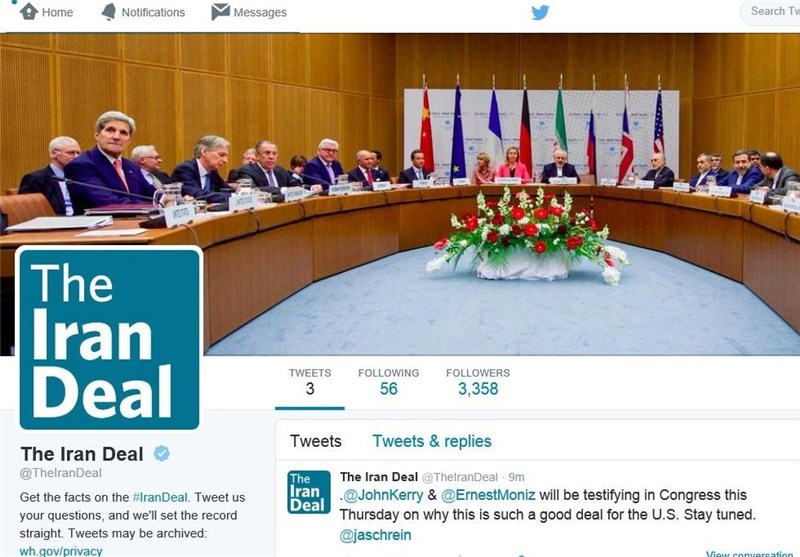ایجاد توئیتر «توافق ایران» توسط کاخ‌سفید