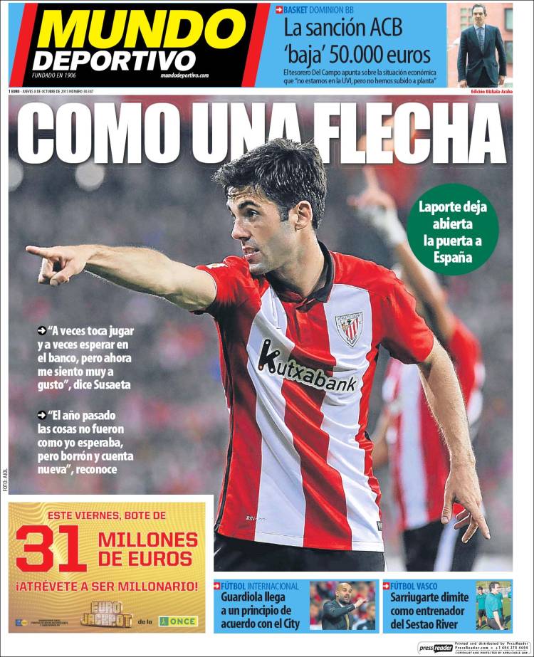 10 روزنامه ورزشی اسپانیا / پنج شنبه 08 اکتبر 2015