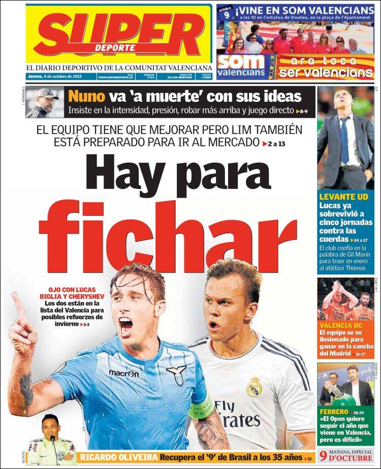 10 روزنامه ورزشی اسپانیا / پنج شنبه 08 اکتبر 2015