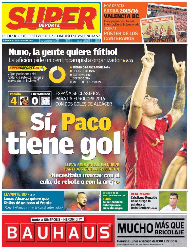 روزنامه های ورزشی اسپانیا / شنبه 10 اکتبر 2015