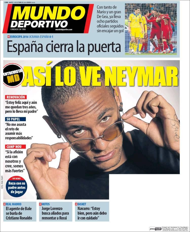 روزنامه های ورزشی اسپانیا / سه شنبه 13 اکتبر 2015