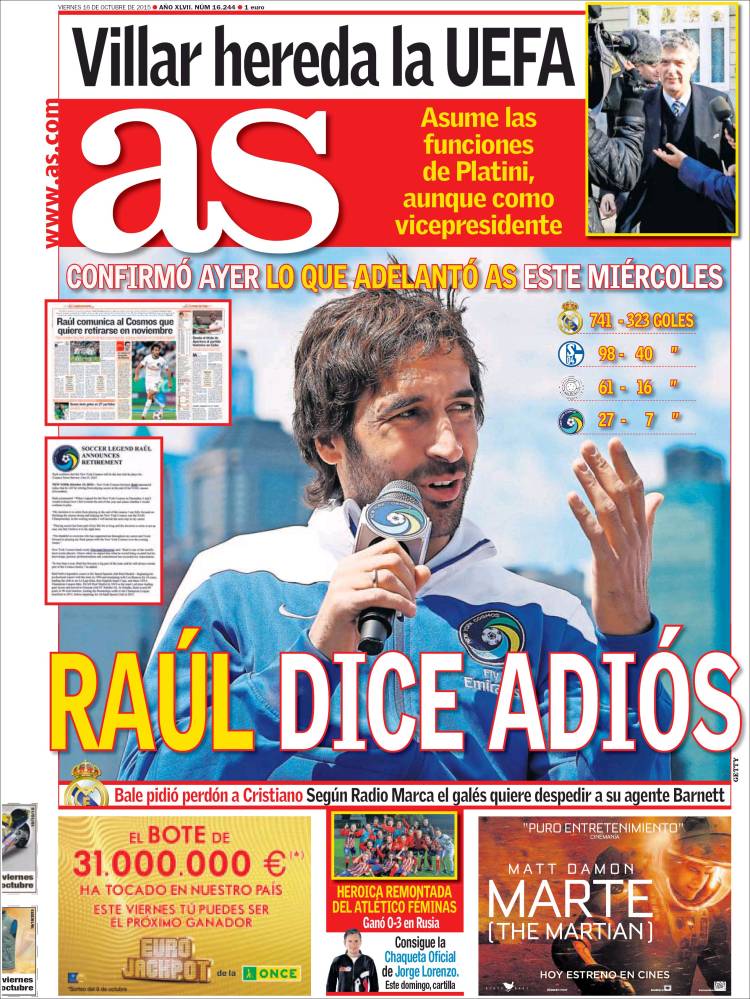 روزنامه های اسپانیا / جمعه 16 اکتبر 2015