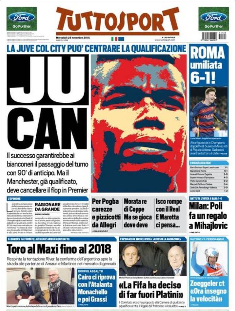 روزنامه های ایتالیا/ چهار شنبه 24 نوامبر