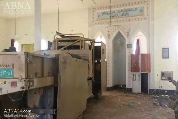 مخفی کردن خودرو نظامی داعش در مسجد!