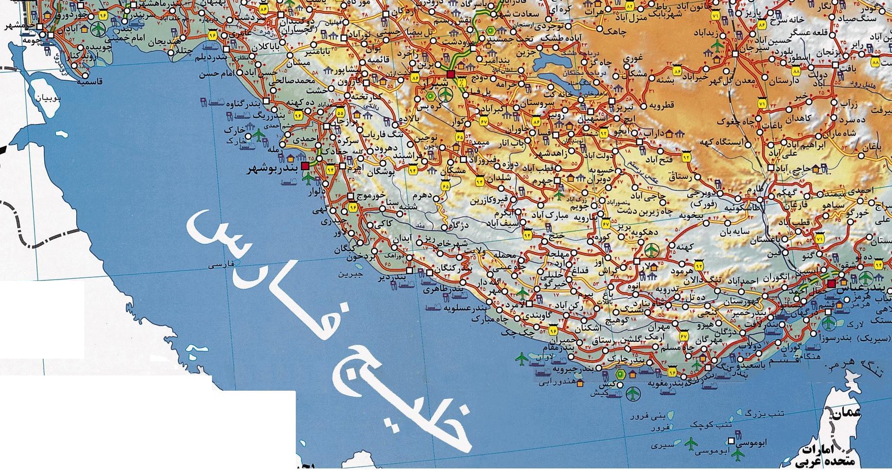Image result for ‫نقشه خلیج فارس ایران‬‎
