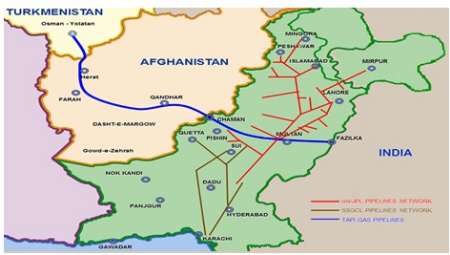 'تاپی' در مرحله تعیین مسیر خط لوله در پاکستان