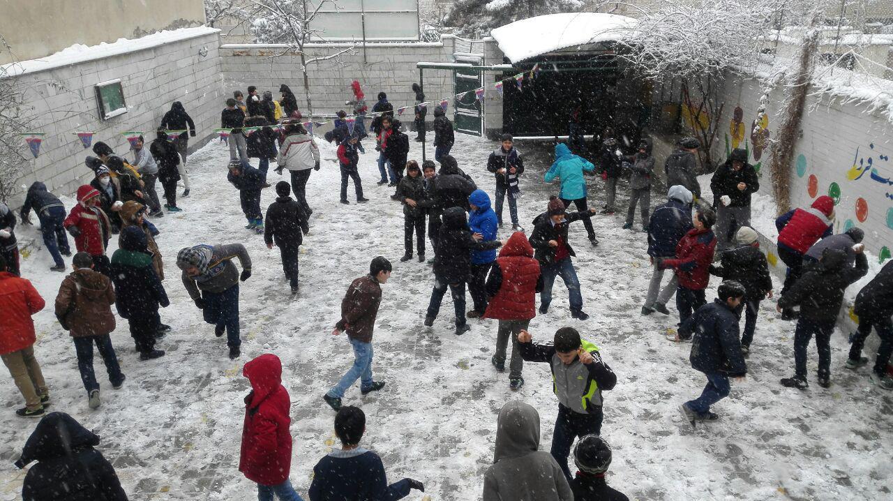 برف بازبودن مدارس کرج