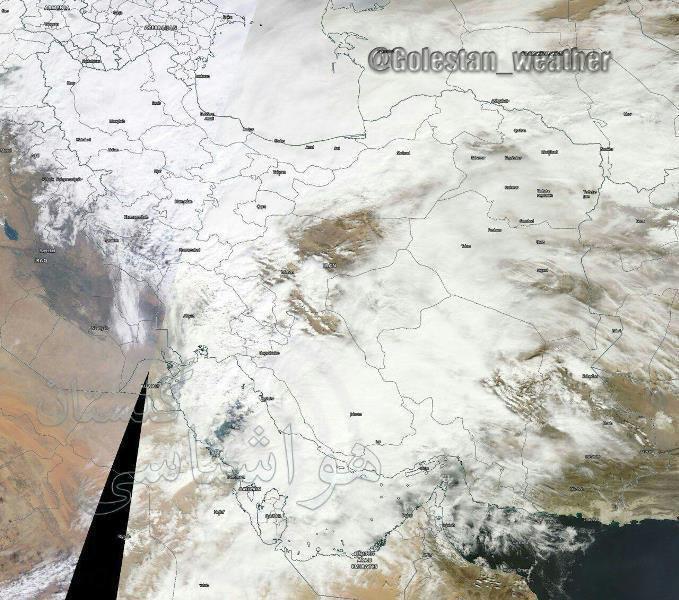 عکس ماهواره ناسا از آسمان امروز ایران