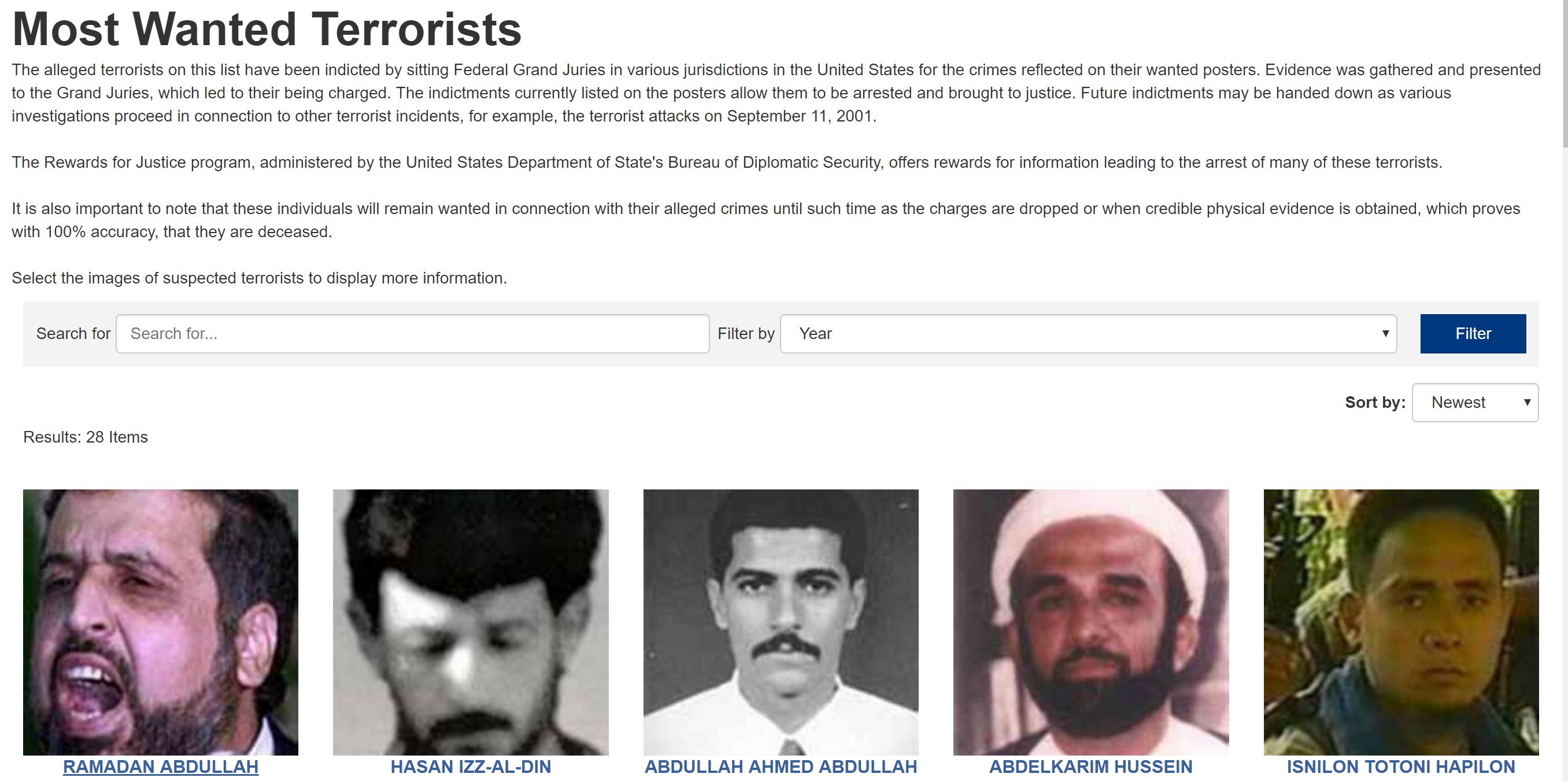 چند تن از تروریستها و نهادهای تروریستی مشخص شده در آمریکا ایرانی هستند؟