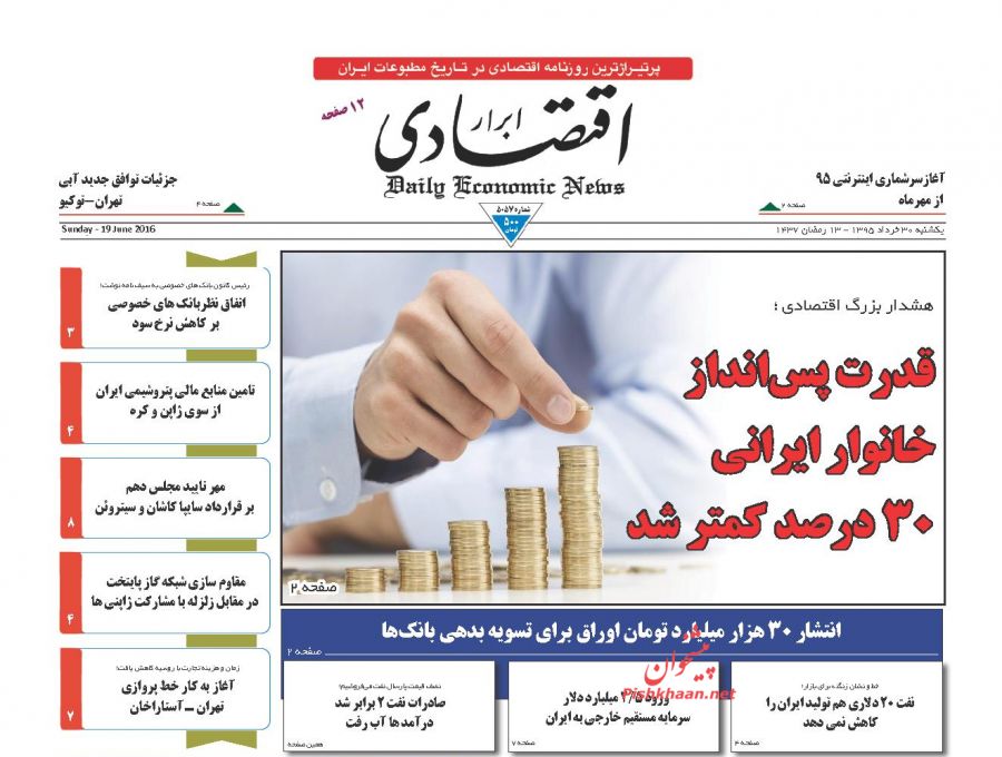 صفحه نخست روزنامه های اقتصادی صفحه نخست روزنامه های اقتصادی