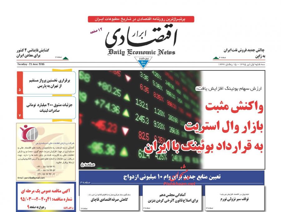 صفحه نخست روزنامه های اقتصادی صفحه نخست روزنامه های اقتصادی