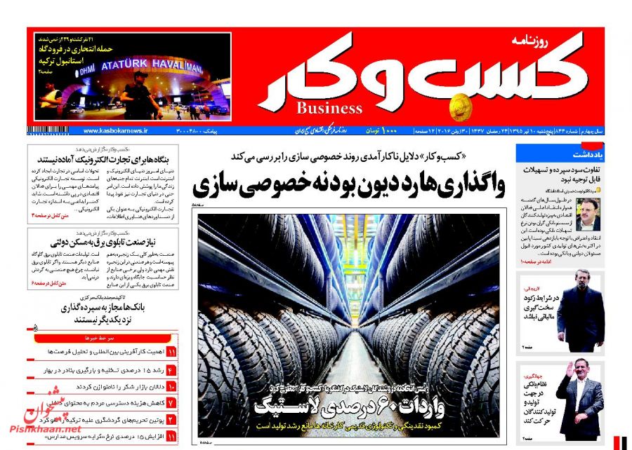 صفحه نخست روزنامه های اقتصادی صفحه نخست روزنامه های اقتصادی