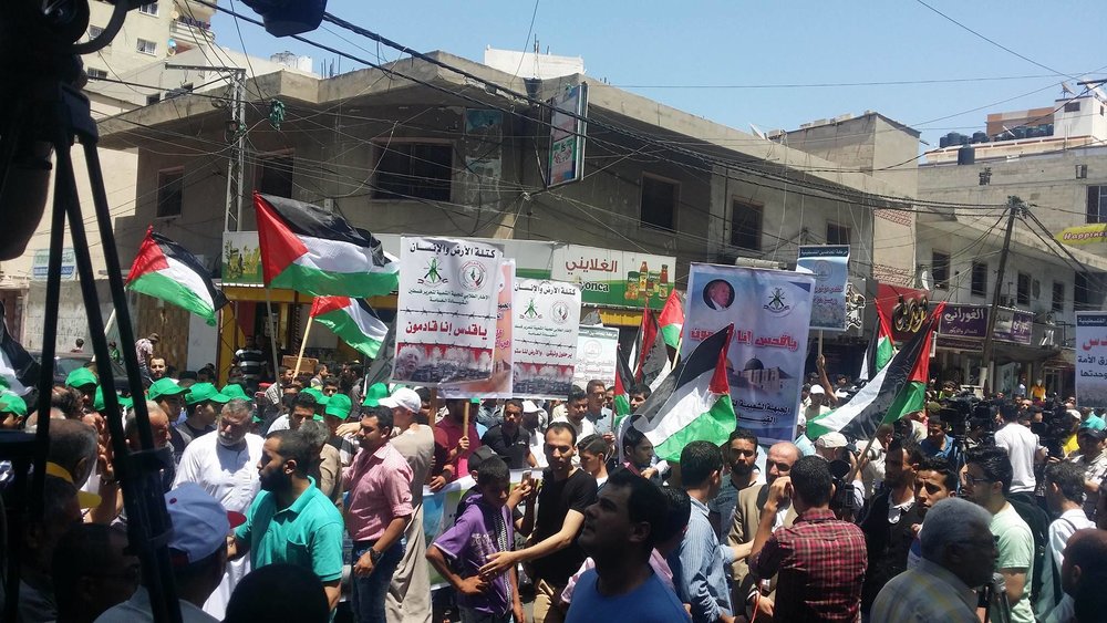 راهپیمایی گسترده ساکنان غزه در روز قدس