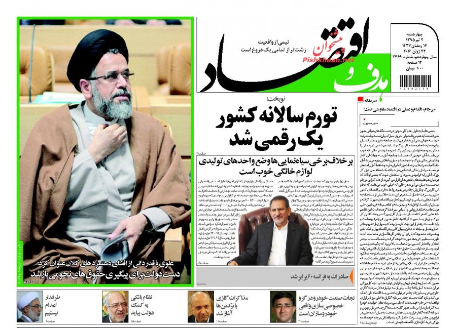 صفحه نخست روزنامه های اقتصادی صفحه نخست روزنامه های اقتصادی