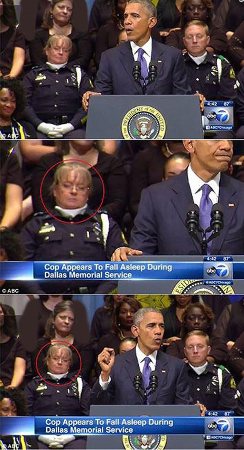 زنی که در سخنرانی اوباما سوژه دوربین‌ها شد