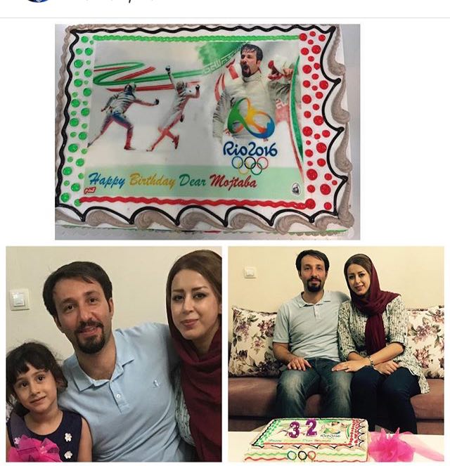 شمشیرباز تاریخ‌ساز ایران در کنار خانواده‌اش