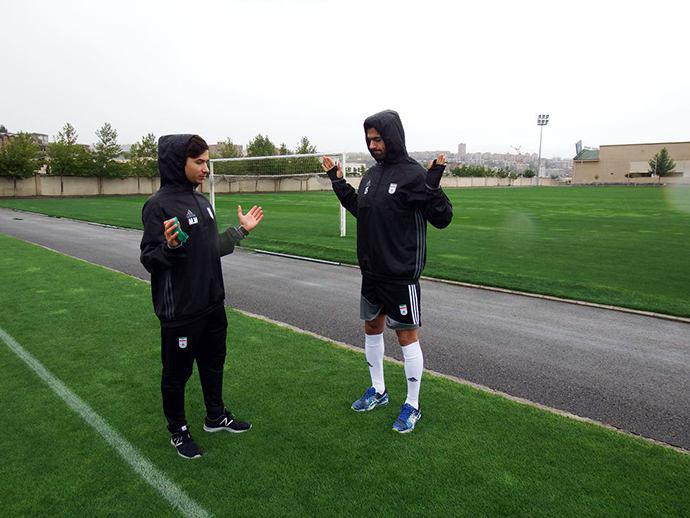تمرین تیم ملی زیر بارش شدید باران