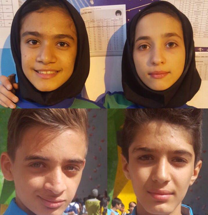 این چهارنوجوان دختر و پسر ایرانی قهرمان سنگنوردی آسیا شدند