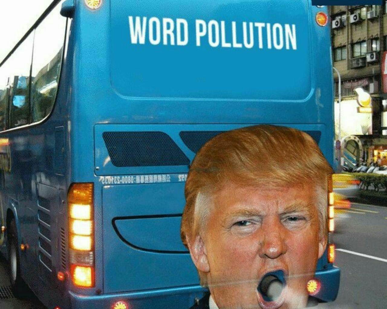 طرح ضد ترامپ بر بدنه اتوبوس