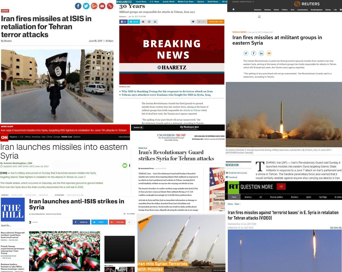 بازتاب بین المللی حمله موشکی ایرانی به تروریست‌ها در سوریه
