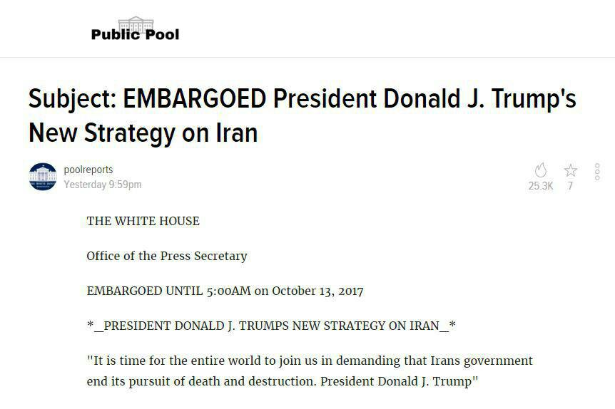 کاخ سفید متن استراتژی جدید و جامع آمریکا علیه ایران منتشر کرد