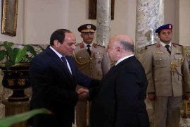 دیدار العبادی با رئیس جمهور مصر
