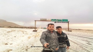 بارش برف در ارتفاعات زرین رود استان زنجان - تابناک | TABNAK