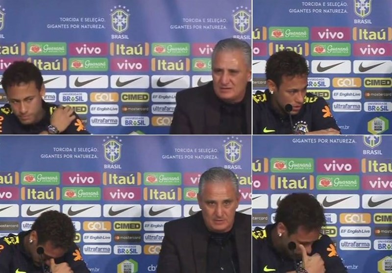 اشک نیمار در کنفرانس خبری تیم ملی برزیل