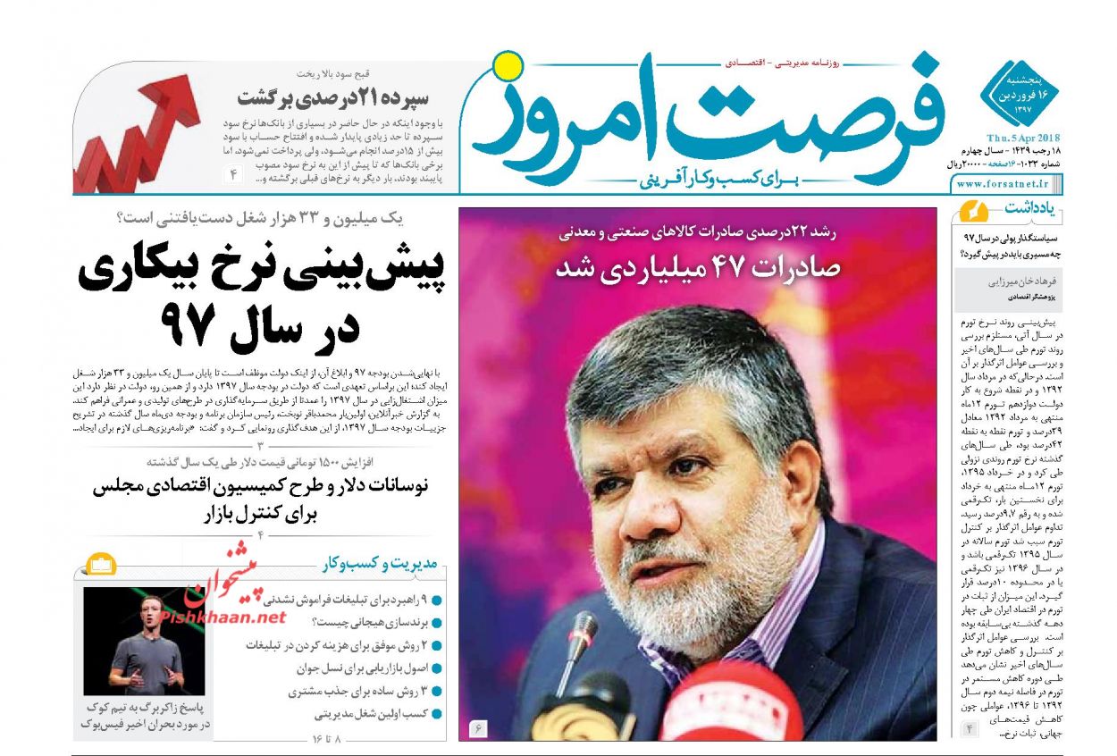 روزنامه&zwnj;های اقتصادی پنجشنبه ۱۶ فروردین ماه ۹۷