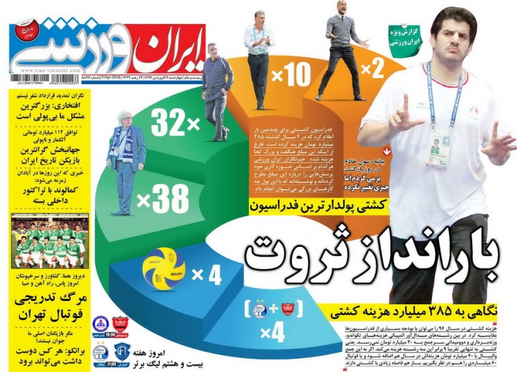 جلد مشکوک روزنامه ورزشی دولت علیه رسول خادم جلد مشکوک روزنامه ورزشی دولت علیه رسول خادم