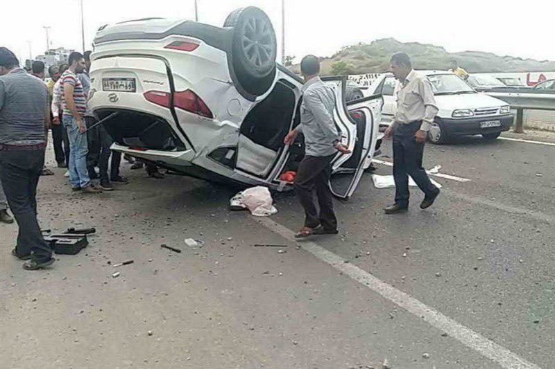 واژگون شدن سانتافه در قزوین واژگون شدن سانتافه در قزوین