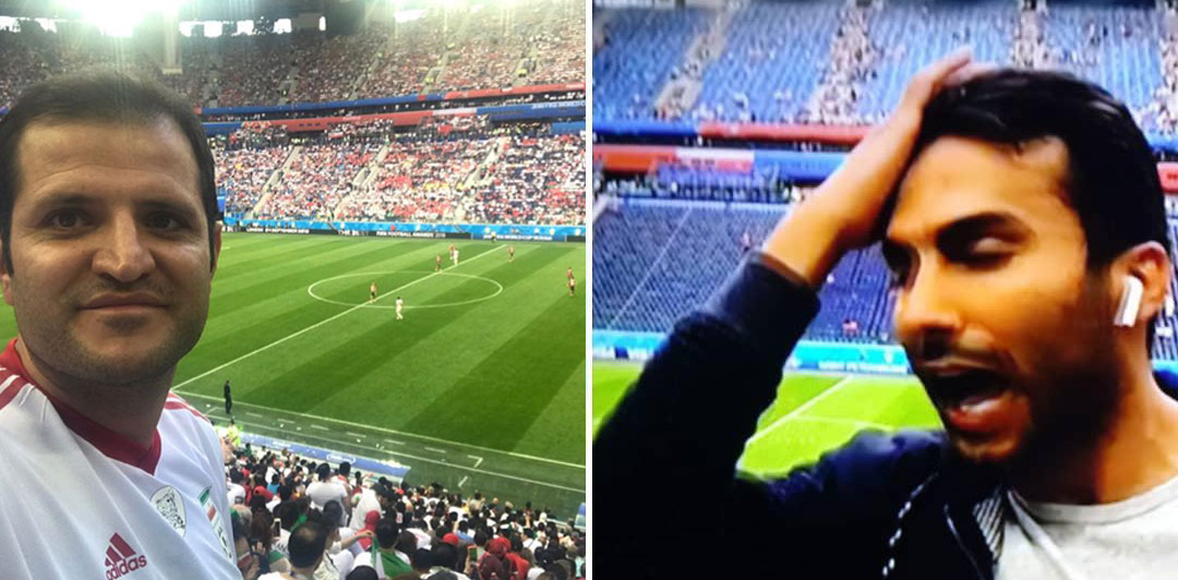 خبرنگاران اعزامی صداوسیما همچنان از روی سکوی تماشاگران جام جهانی گزارش می‌کنند!
