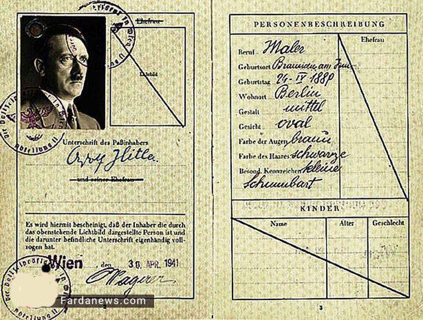 عکس دیده نشده از شناسنامه آدولف هیتلر