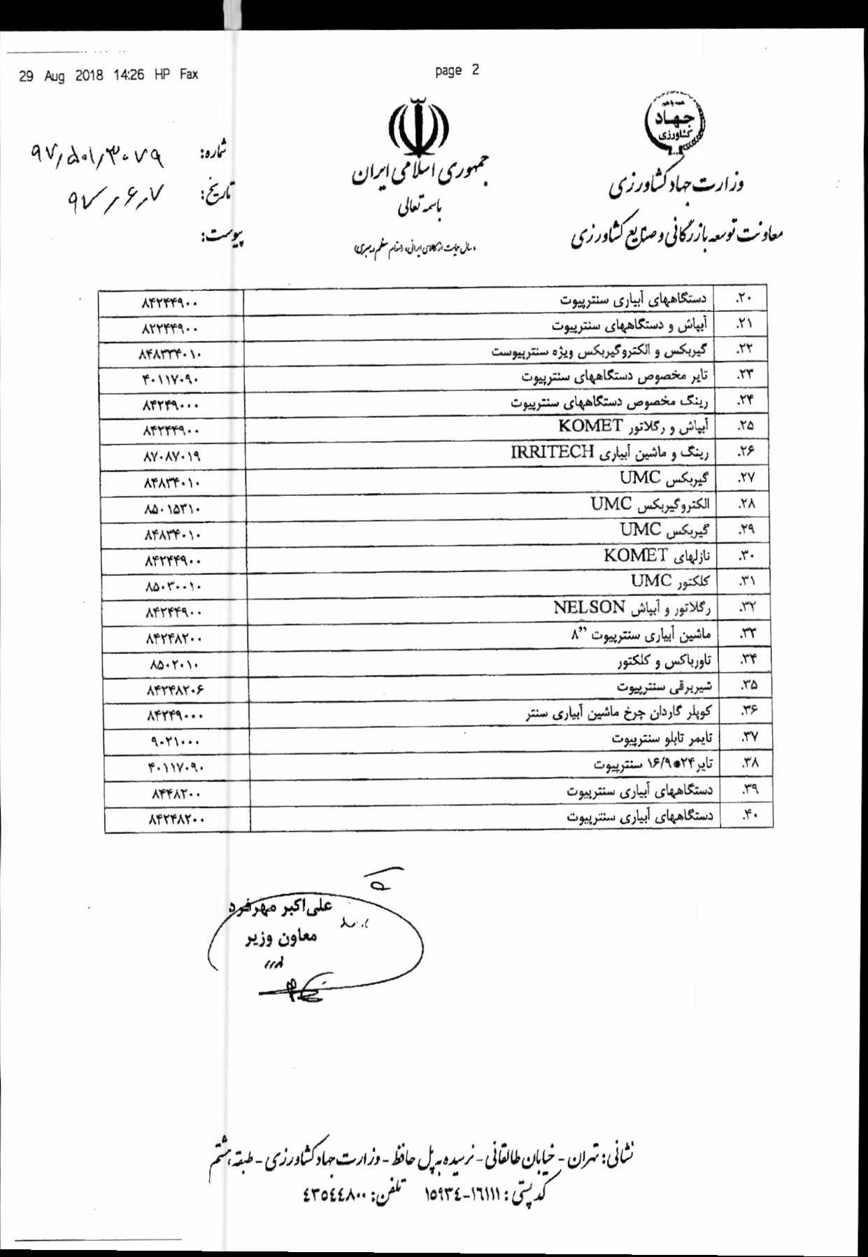 فهرست اقلام کشاورزی مشمول معاف از پرداخت مابه التفاوت ابلاغ شد